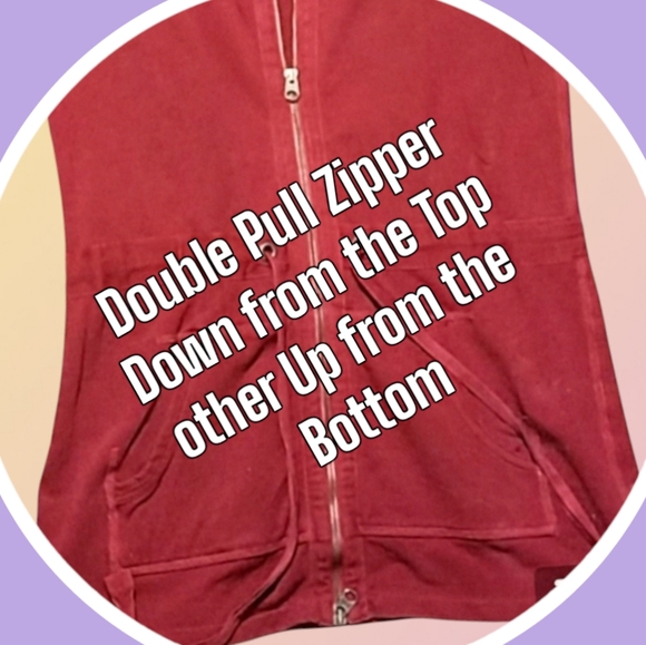 Gap XL Full Zip Hoodie w Pockets & Adjustable Drawstring Waist Double End Zipper - Picture 13 of 14